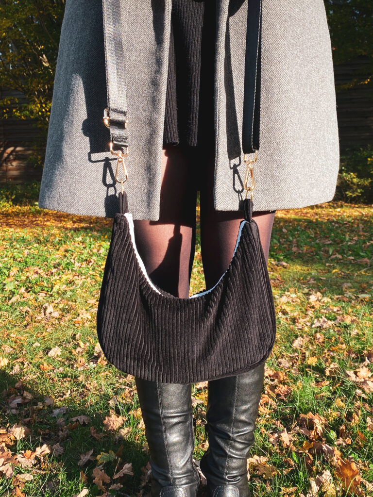 Sac Ruby en velours côtelé noir