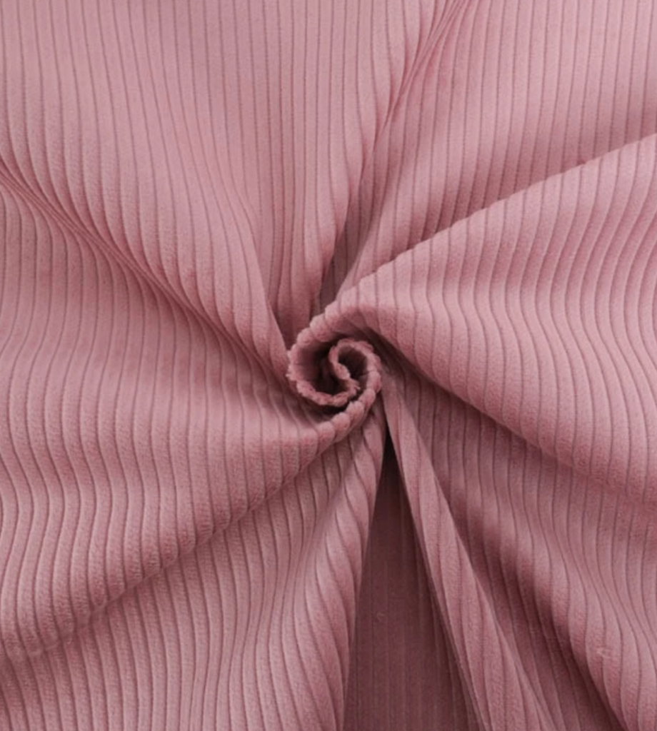 Velours côtelé vieux rose